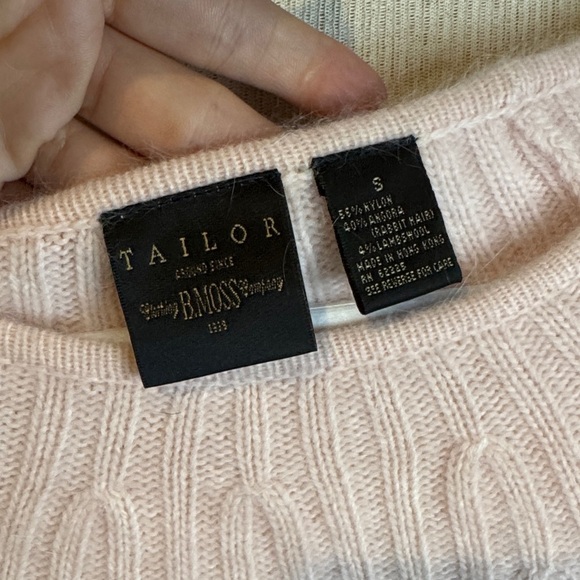 Tailor B. Moss Light Pink Ribbed Sweater 40% angora 4%lambswool - Picture 2 of 4
